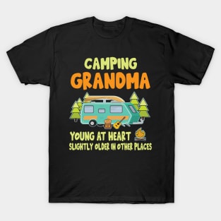 Camping Grandma Young At Heart Slightly Older In Other Places Happy Camper Summer Christmas In July T-Shirt